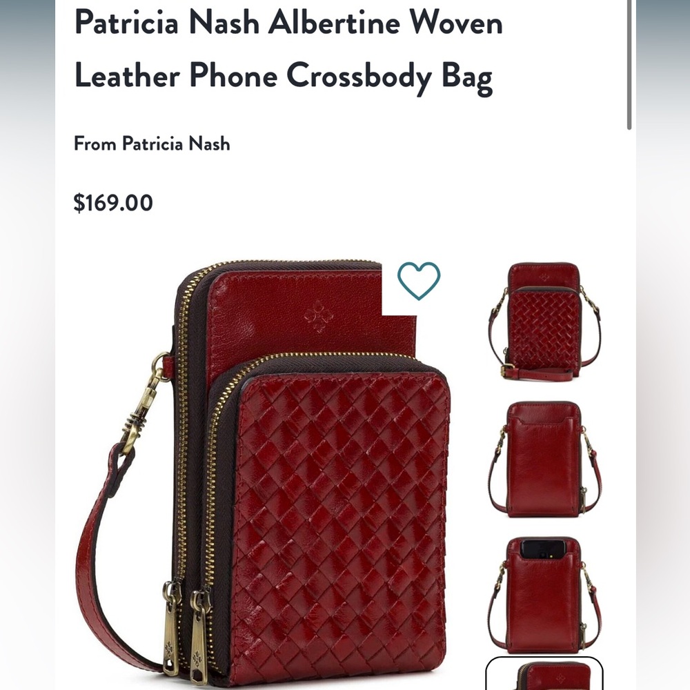 New as seen on qvc Patricia nash Albertine travel crossbody woven whiskey purse